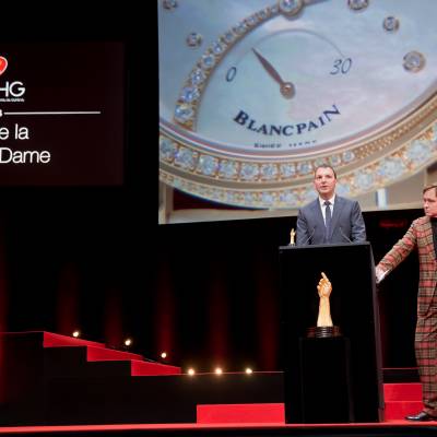 Vincent Becchia (Product director of Blancpain, winner of the Ladies’ Watch Prize 2014) and Nick Foulkes (jury member)