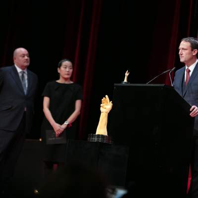 William Rohr, Heekyung Jung (jury members) and Eric Pirson (Director of Tudor, winner of the « Petite Aiguille » Watch Prize 2016) 
