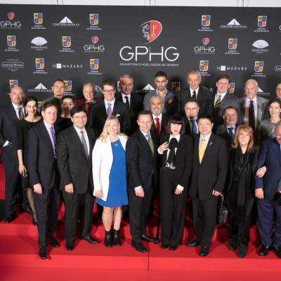 Jury members of the GPHG 2016 with Carine Maillard (Director of the Foundation of the GPHG)