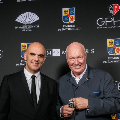  Alain Berset (Federal Councillor) and Jean-Claude Biver (President of the Watch Division of the LVMH Group and Chairman of Hublot, winner of the Ladies’ Watch Prize 2015)