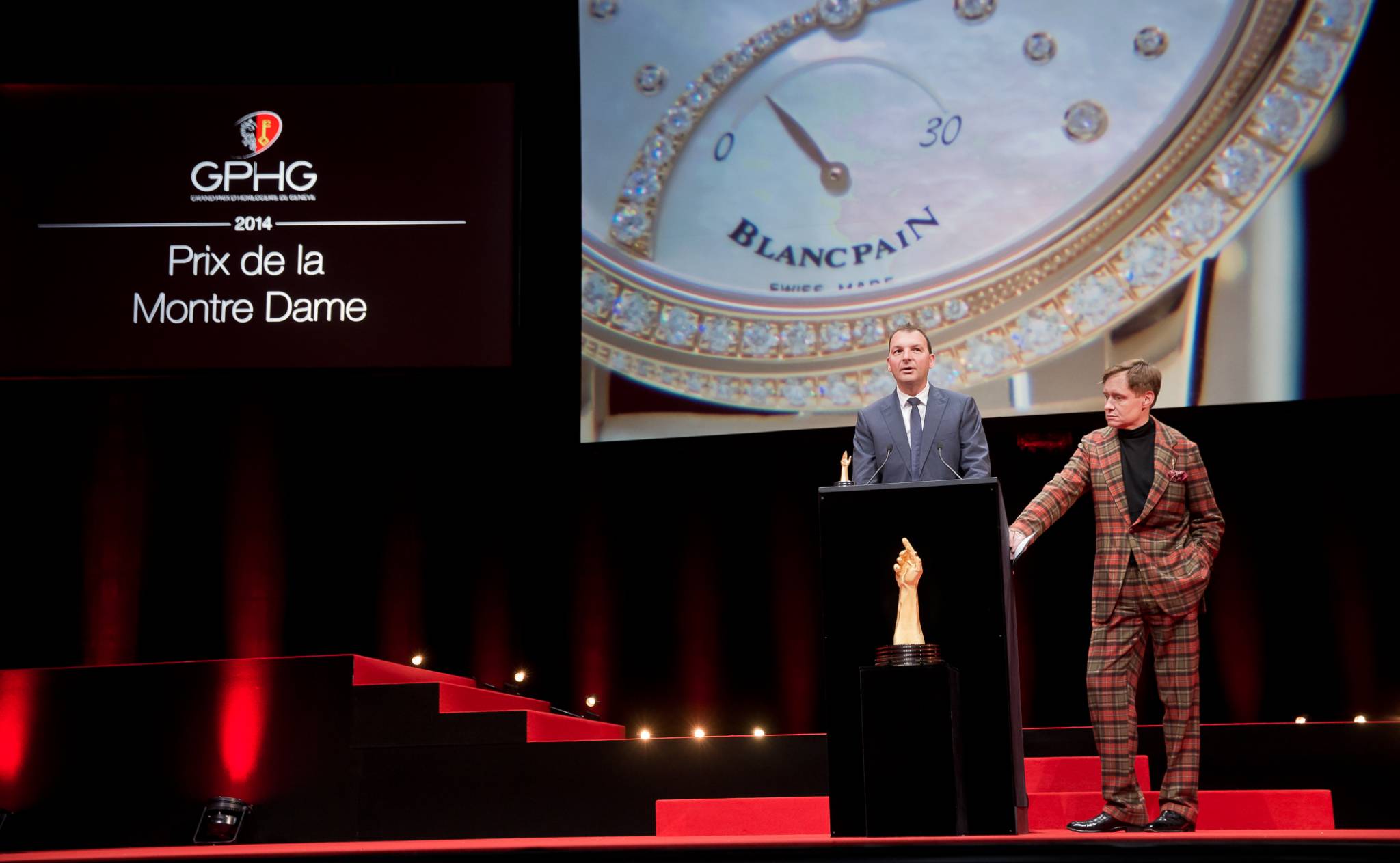 Vincent Becchia (Product director of Blancpain, winner of the Ladies’ Watch Prize 2014) and Nick Foulkes (jury member)