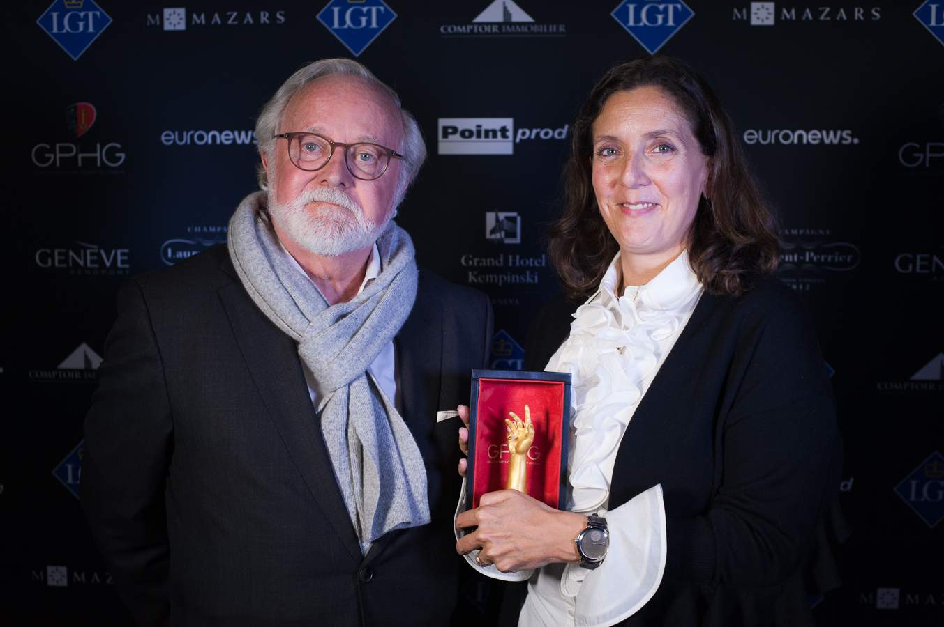 Laurent Ferrier, Founder and Vanessa Monestel, CEO Laurent Ferrier, winners of the Men’s Complication Watch Prize 2018