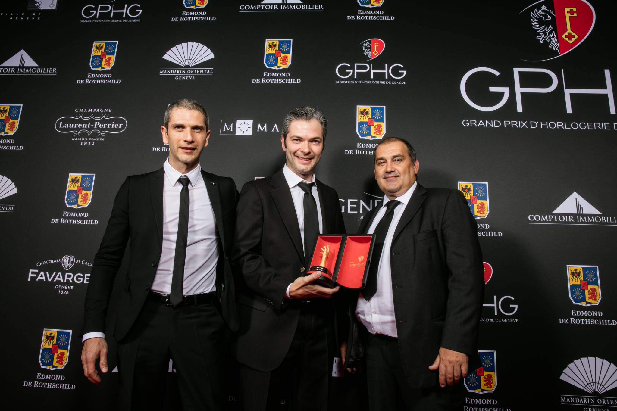 Micke Pintus, Yannick Pintus, Jean-Luc Perrin (watchmakers of Vacheron Constantin, winner of the Special Jury Prize)