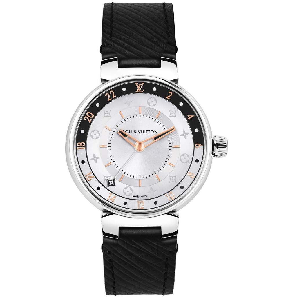 Louis Vuitton Tambour Moon Dual Time 39.5mm, Black, One Size